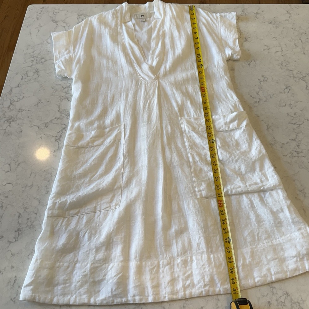 Banana Republic Laurel Linen Cotton Utility Dress V-neck Cover Up Medium White - Picture 10 of 12